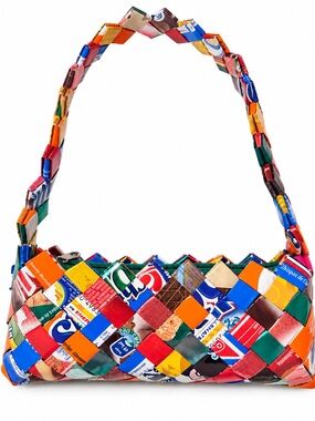 Handwoven Multicolor Upcycled Shoulder Bag